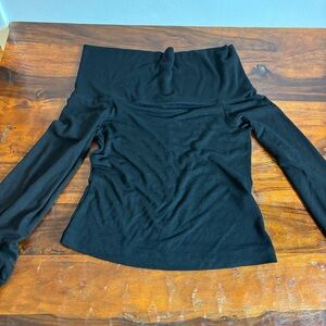 Banana Republic Soft Luxe Black Off the Shoulder Long Sleeve Top‎ Womens Medium